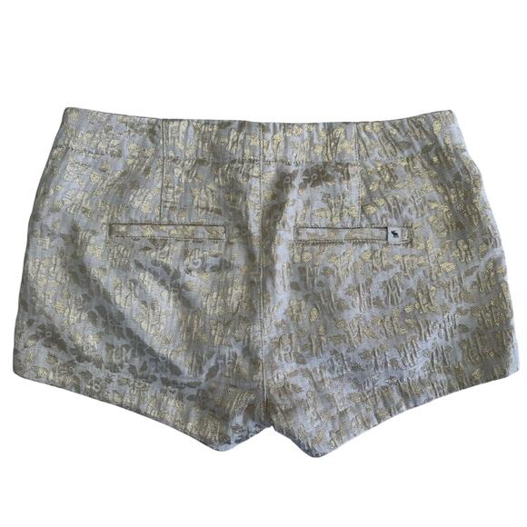 Abercrombie & Fitch Beige Gold Metallic Cut Off Shorts Glam Festival 2/26 - Picture 4 of 7